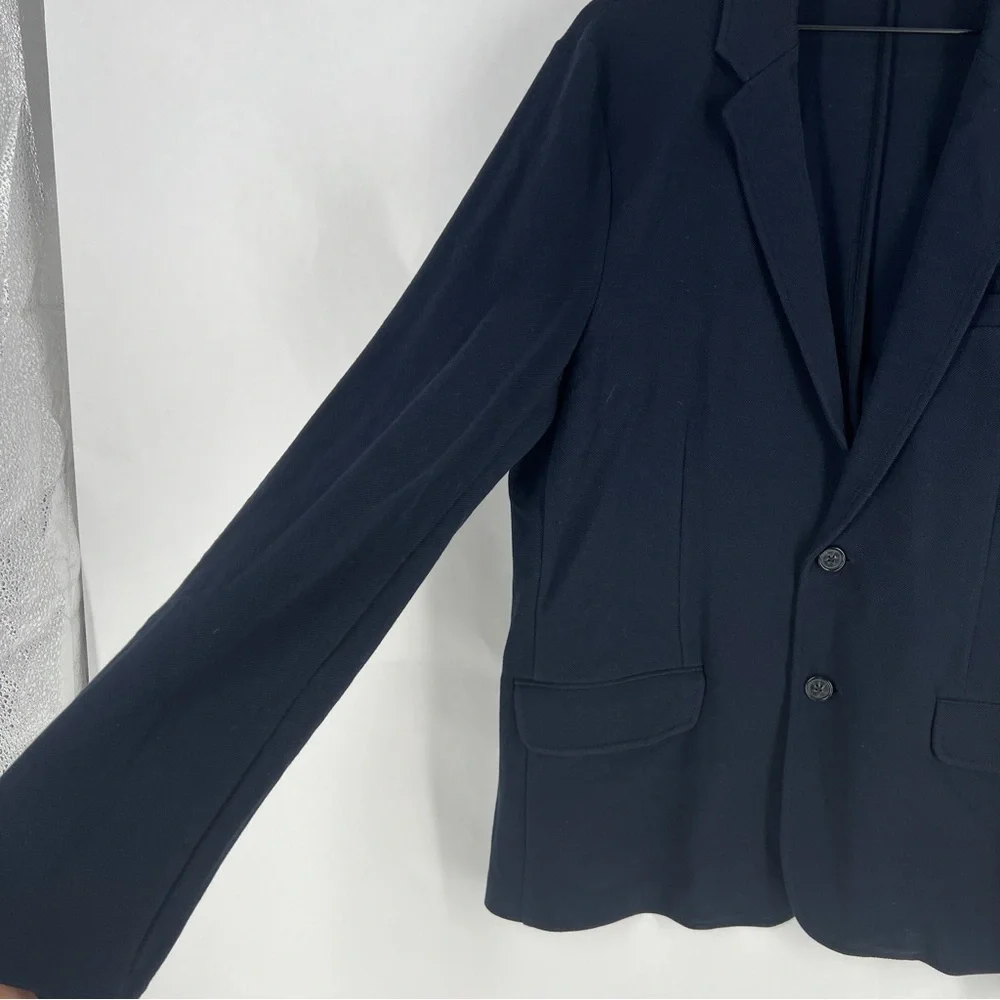 Michael Kors Men's Classic Navy Knit 2 Button‎ Blazer Elbow Patches Size L